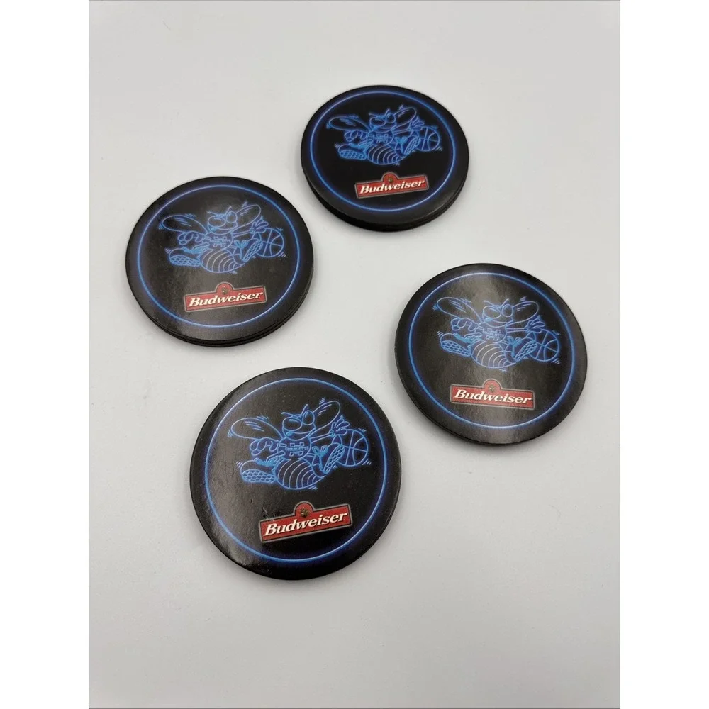 Vintage NBA Charlotte Hornets Coasters set‎ of 8. Sponsored by Budweiser